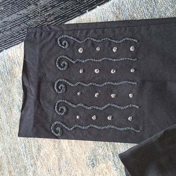 Cache Designer High waisted straight Black Pants size 26 - Picture 3 of 4